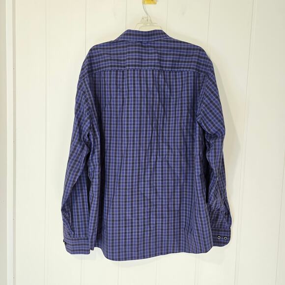 UNTUCKit Shirt Mens 3XL Purple Plaid Check Wrinkle Free Button Up Long Sleeve - Picture 2 of 7
